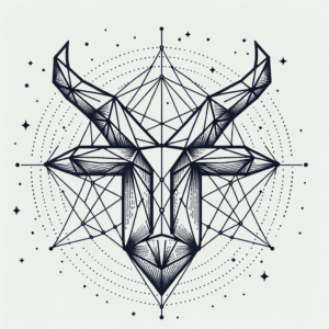 Geometric Taurus Symbol With Angular Lines