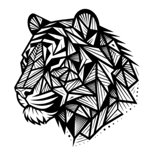 Geometric Tiger With Angular Design