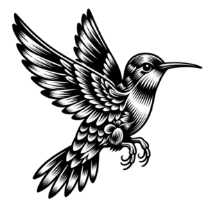 Hummingbird In A Chicano-Style With Detailed Shading