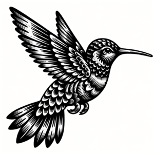 Hummingbird In A Chicano-Style With Detailed Shading