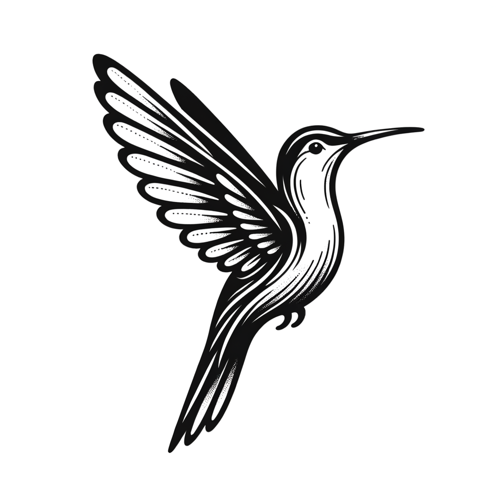 Hummingbird In A Minimalist Style With Clean Lines