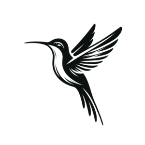 Hummingbird In A Minimalist Style With Simple, Clean Lines