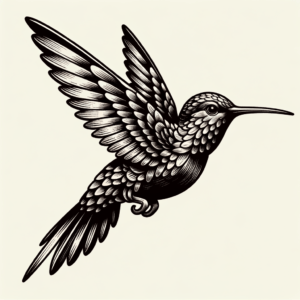 Hummingbird In A Neo-Traditional Style With Modern Twists