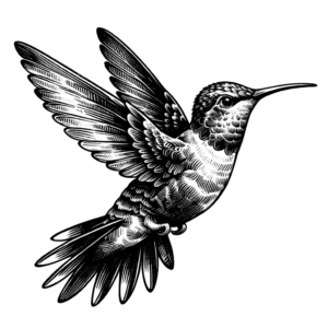 Hummingbird In A Sketchy Style With Rough Lines