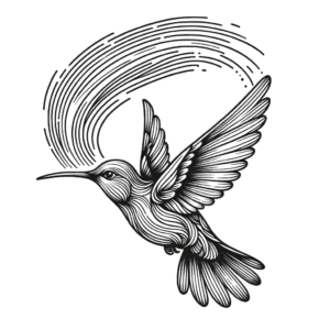 Hummingbird In Flight With A Rainbow Trail