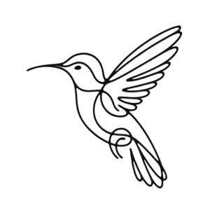 Hummingbird With A Delicate, Single-Line Design