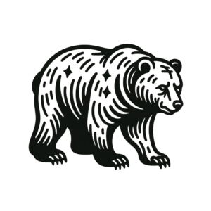 Ignorant Style Bear With Bold Lines