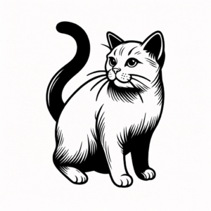 Ignorant Style Cat With Bold Lines