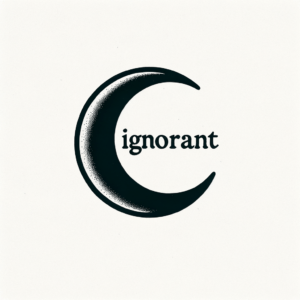 Ignorant Style Crescent Moon With Bold Lines