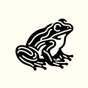 Ignorant Style Frog With Bold Outlines