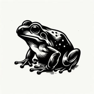 Ignorant Style Frog With Thick Lines