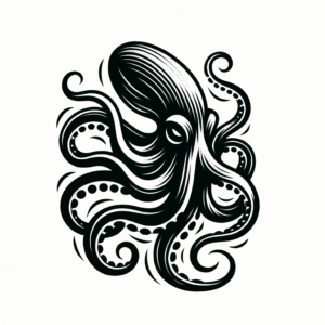 Ignorant-Style Kraken With Bold, Simple Shapes