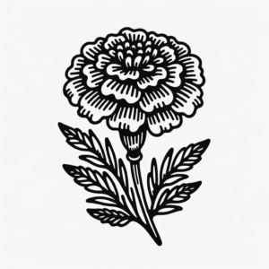 Ignorant Style Marigold With Bold, Naive Lines