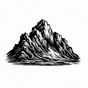 Ignorant Style Mountain With Bold, Rough Lines