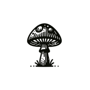 Ignorant-Style Mushroom With Bold, Simple Lines