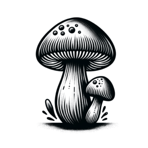 Ignorant-Style Mushroom With Simple, Bold Outline