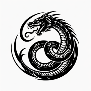 Ignorant Style Ouroboros With Bold Lines