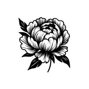 Ignorant Style Peony With Bold, Rough Lines