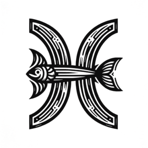 Ignorant Style Pisces Sign With Bold Lines