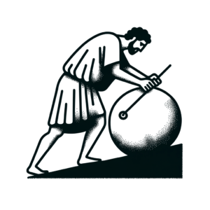 Ignorant Style Sisyphus With Bold, Simple Lines