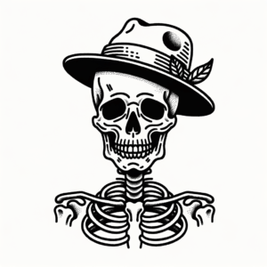 Ignorant Style Skeleton With A Silly Hat