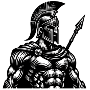 Ignorant Style Spartan Warrior With Thick Outlines