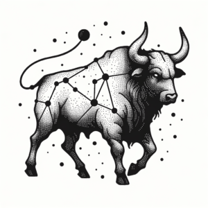 Ignorant Style Taurus Constellation With Uneven Dots