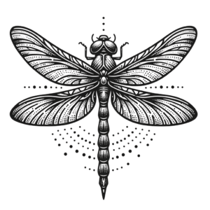 Intricate Dotwork Details In A Dragonfly