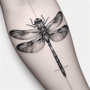 Intricate Dotwork Dragonfly Details