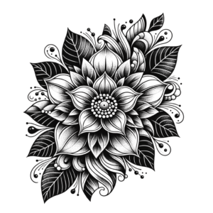 Intricate Dotwork Flower Details