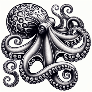 Intricate Dotwork Octopus Details