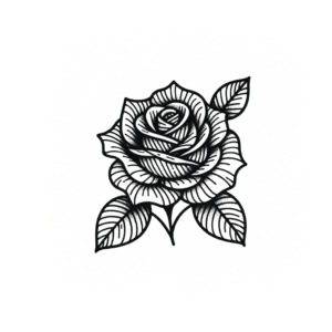 Intricate Linework Rose Tattoo