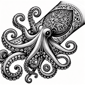 Intricate Octopus Dotwork Details