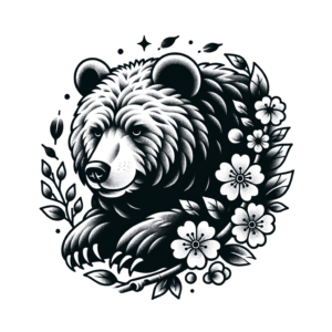 Japanese Bear With Cherry Blossoms