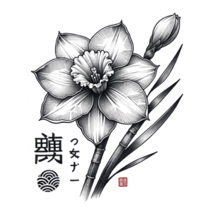 Japanese Daffodil With Cultural Elements