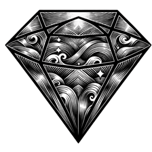 Japanese Diamond With Intricate Wave Designs