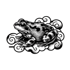 Japanese Frog With Traditional Elements