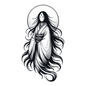 Japanese Ghost With Traditional Art