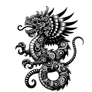 Japanese Quetzalcoatl With Traditional Motifs