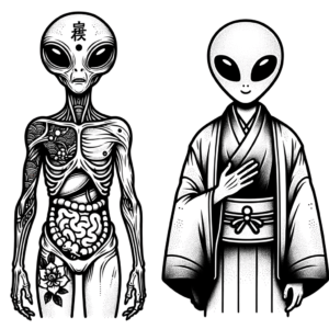 Japanese-Style Alien With Cultural Elements