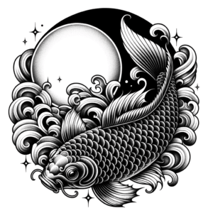Japanese Style Bible With Koi Fish