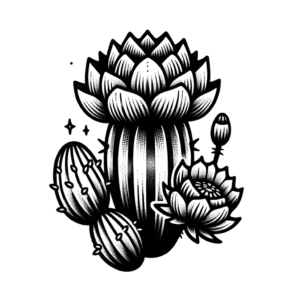 Japanese Style Cactus With Artistic Influence