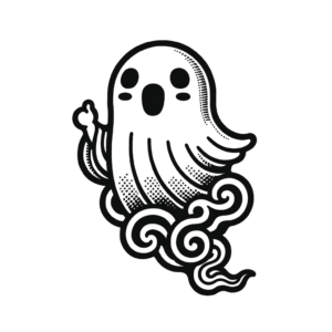 Japanese Style Ghost With Traditional Motifs