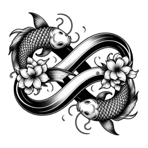 Japanese Style Infinity With Koi Fish