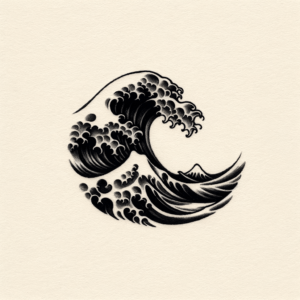 Japanese Style Wave With Ukiyo-E Influence