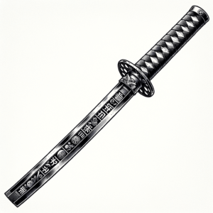 Japanese Sword With Kanji Symbols