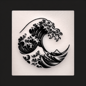 Japanese Wave With Traditional Art