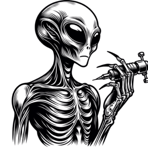 Linework Alien With Sharp, Clean Lines