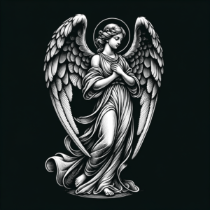 Linework Angel With Precise Detail