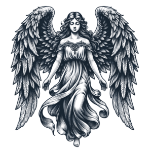 Linework Angel With Precise Lines